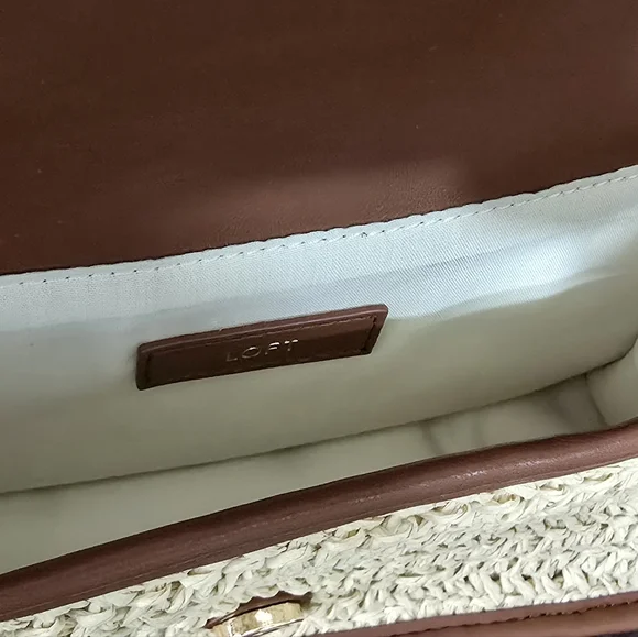 NWOT Ann Taylor LOFT Raffia Shoulder Bag/Crossbody - Picture 8 of 12